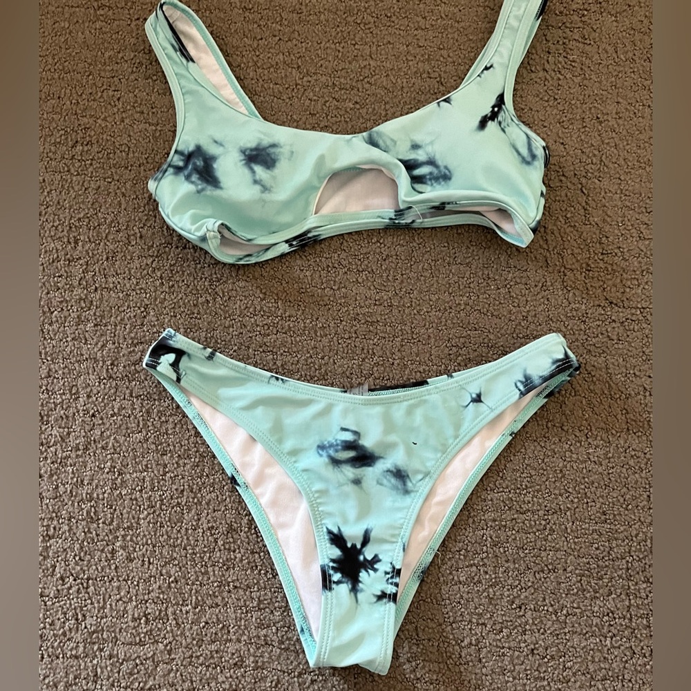 SHEIN blue cut out bikini